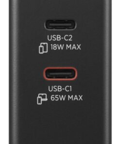 LENOVO Dual Power adapter GaN USB-C AC 100/240 V 65Watt output connectors: 2 black – Image 3