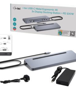 Alternative view of I-TEC USB-C Metal Ergonomic 4K 3x Display Docking Station with PD 100 W