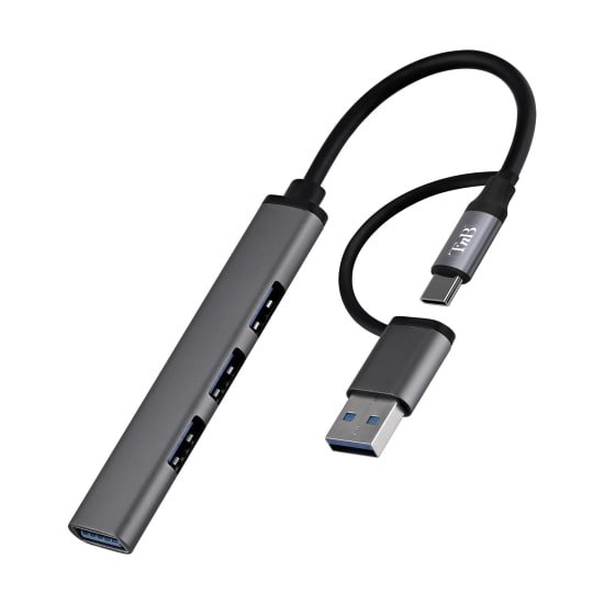 T'NB TNB Hub 4 Ports USB 2.0 Selfpowered Compatible Pc/Mac Aluminium Finish
