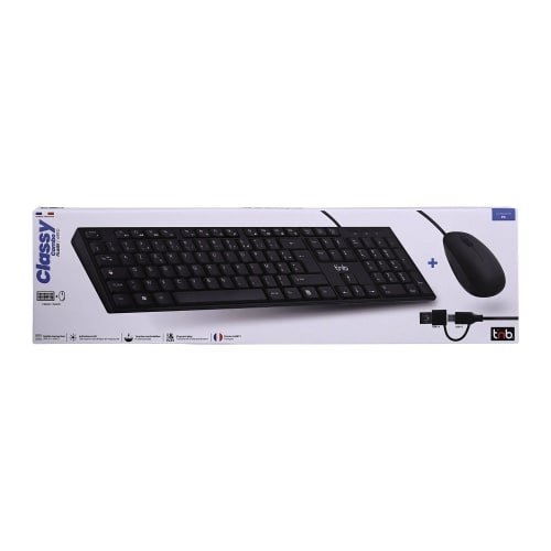 T'NB TNB CLASSY - Combo clavier et souris filaires - AZERTY - noir (FR) – Image 4
