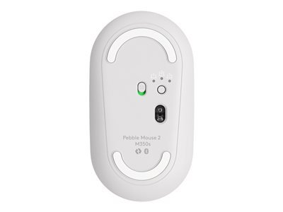LOGITECH Pebble Mouse 2 M350s Mouse optical 3 buttons wireless Bluetooth 5.2 LE tonal white