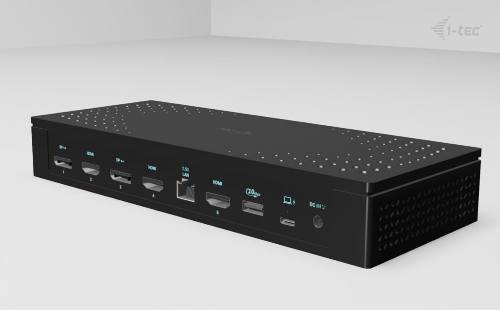 I-TEC Universal 5x 4K Display DS 5x 4K 2x DP 3x HDMI 1x 2.5GLAN 2x USB-C Gen.2 3x USB 3.2 Gen.2 1x Audio/Mic Jack PD 100W KL – Image 3
