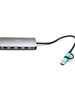 Alternative view of I-TEC USB-C Metal Nano Dock 2xHDMI 1xVGA 1xSD Cardreader 1xmicroSD Cardreader 1xGLAN 3xUSB 2.0 1xUSB 3.2 1xUSB-C3.2Data 1xUSB-C PD