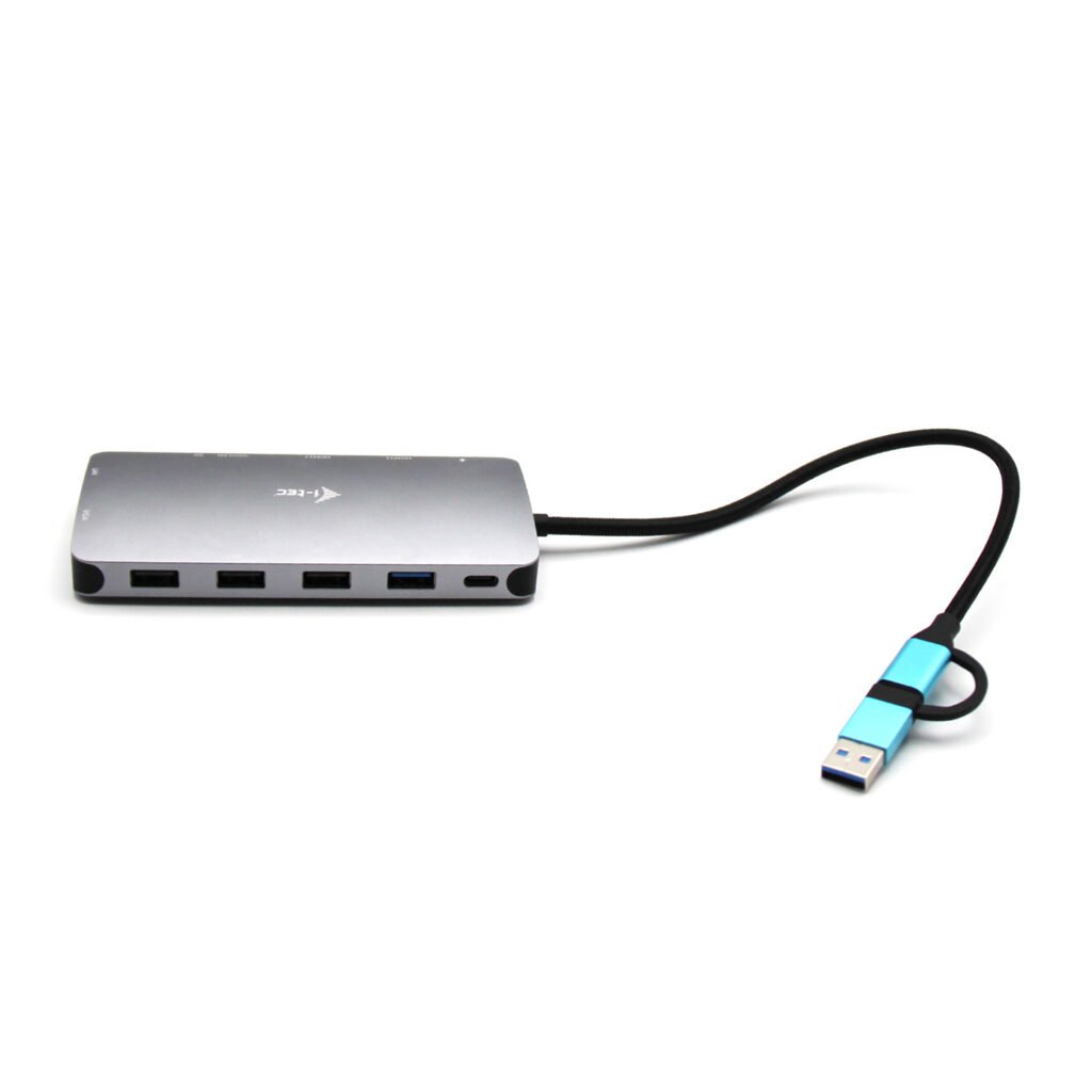 I-TEC USB-C Metal Nano Dock 2xHDMI 1xVGA 1xSD Cardreader 1xmicroSD Cardreader 1xGLAN 3xUSB 2.0 1xUSB 3.2 1xUSB-C3.2Data 1xUSB-C PD – Image 2