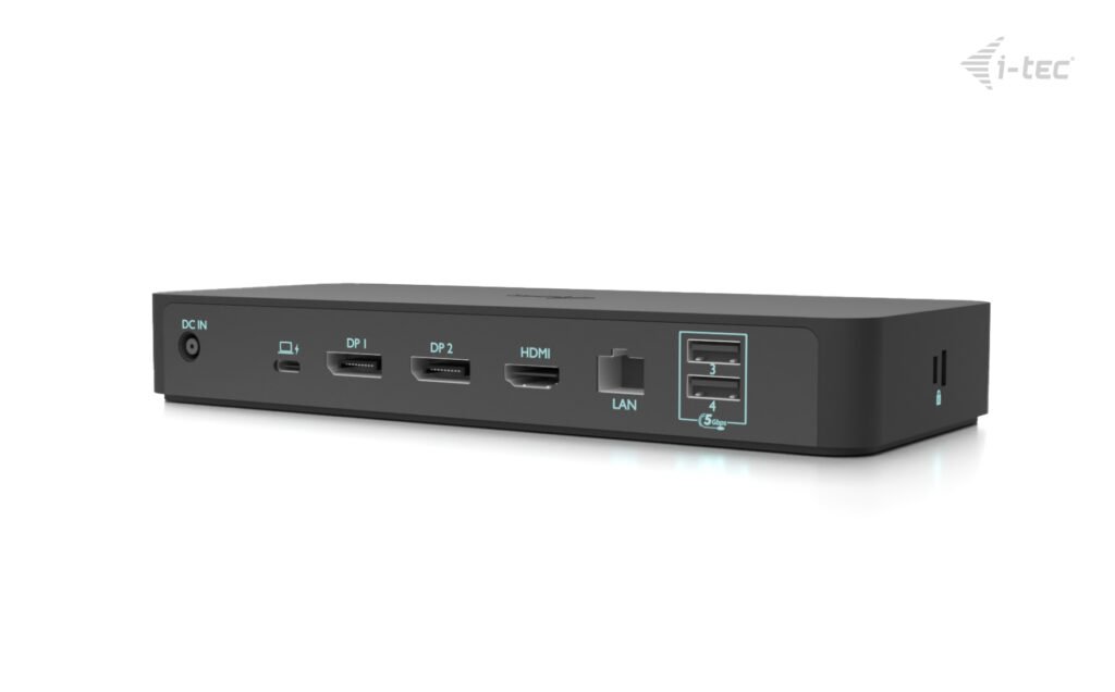 I-TEC USB-C Intelligent Triple Display Docking Station 1xHDMI 2xDP 1xGLAN 2xUSB-C Gen2 2xUSB-A Gen2 2xUSB-A Gen1 1xAudio/Mic PD 100W – Image 3