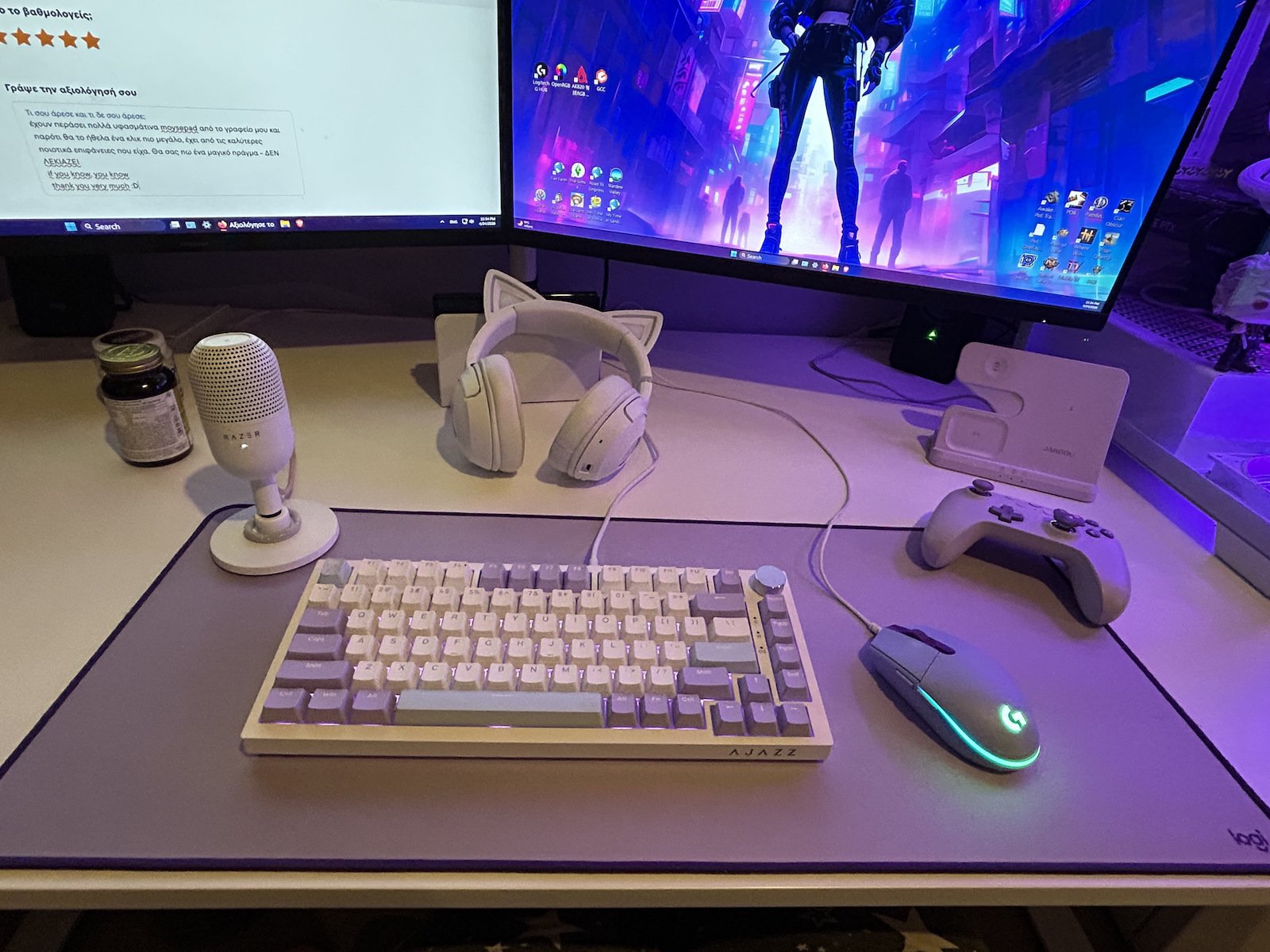 LOGITECH Desk Mat Studio Series Mouse pad blue grey