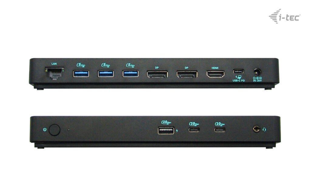 I-TEC USB-C Triple 4K Display Docking Station Gen2 2xDP 1xHDMI 1xGLAN 3xUSB 3.2 Gen1 1xUSB 3.2 Gen2 2xUSB-C Gen2 1xAudio/Mic PD100W – Image 3
