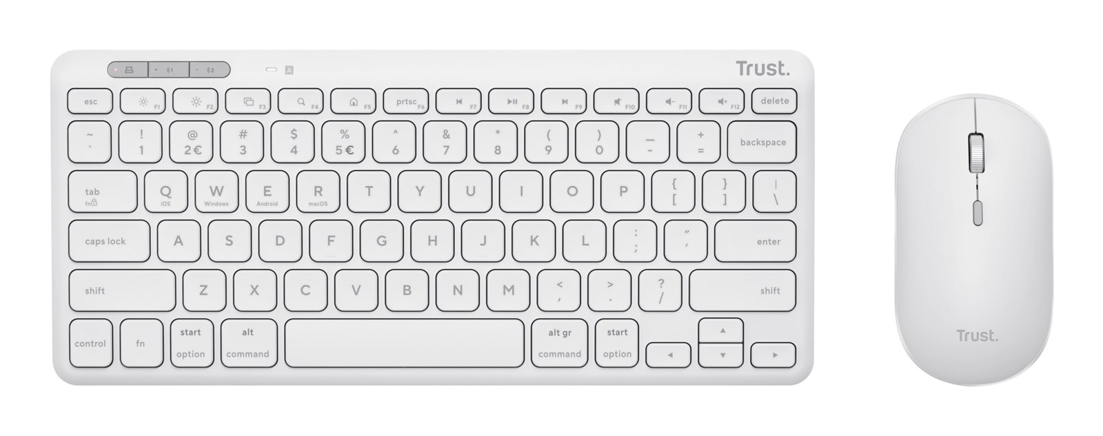 TRUST Pack clavier & souris sans fil LYRA Bluetooth - blanc (FR) – Image 3