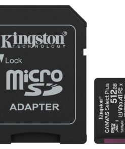 KINGSTON Canvas Select Plus Carte mémoire microSDXC 512Go Gen3 150MB/s A1 Adaptateur Inclus