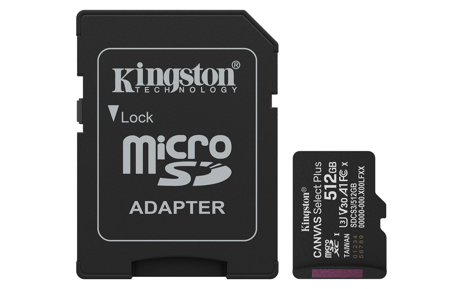 KINGSTON Canvas Select Plus Carte mémoire microSDXC 512Go Gen3 150MB/s A1 Adaptateur Inclus