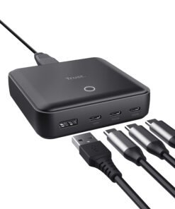 Alternative view of TRUST Chargeur de bureau universel MAXO USB-C 100 watts Apple PC… 4 ports - Noire