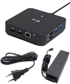 I-TEC USB-C DS 2 x HDMI 1x DP 1x GLAN 1x USB-C 3.2 3x USB-A 3.2 2x USB 2.0 1x 3.5mm Audio/Mic 1x 100W USB-C Power Delivery + Charger