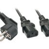 LINDY 2m Schuko to 2x IEC C13 Y-Cable