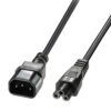 LINDY 2m IEC C14 to IEC C5 Cloverleaf Extension Cable