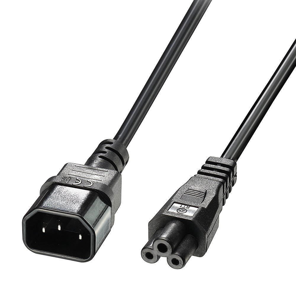 LINDY 2m IEC C14 to IEC C5 Cloverleaf Extension Cable