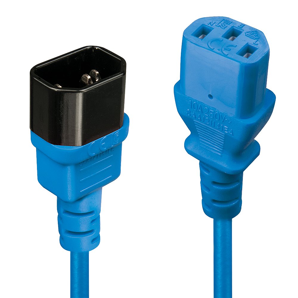 LINDY 1m IEC Extension Lead Blue