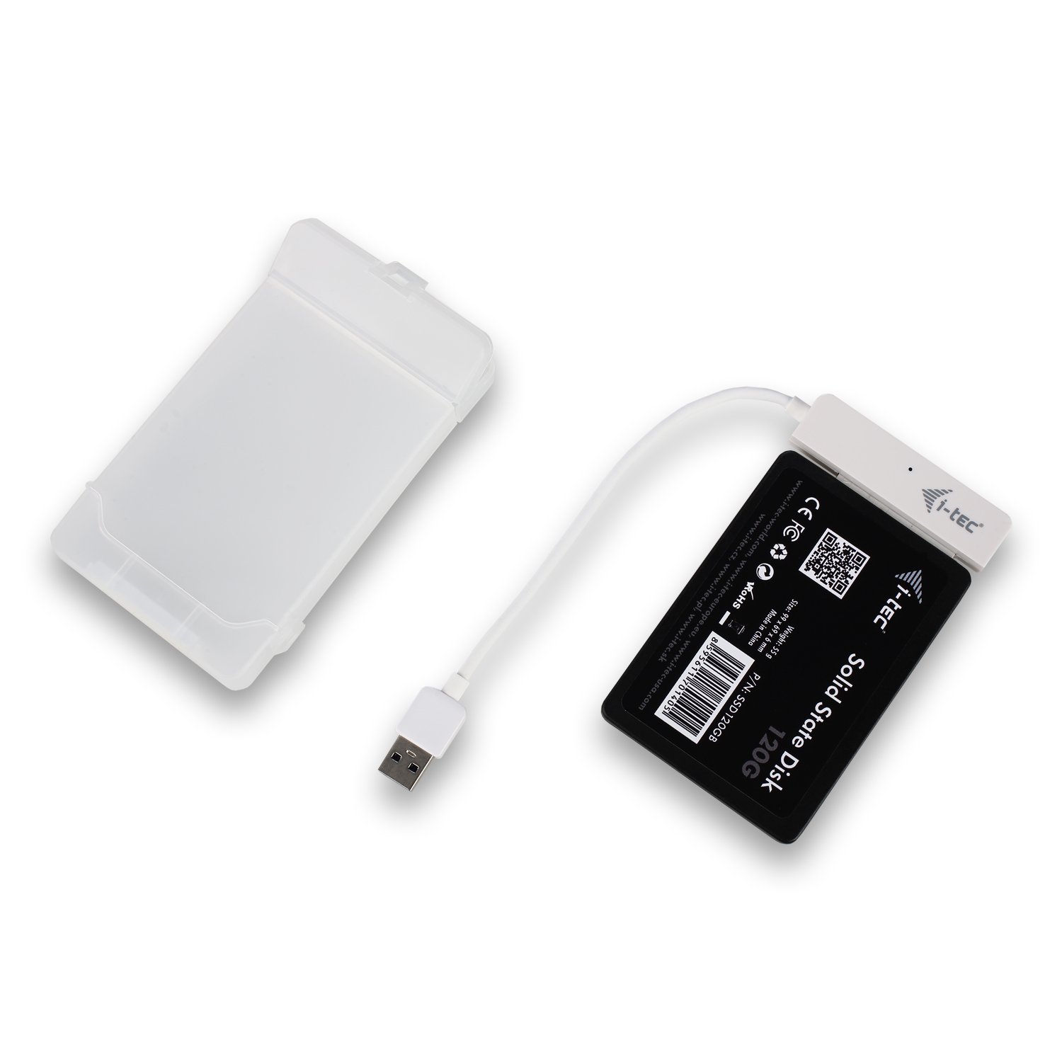 I-TEC USB 3.0 Advance MySafe Easy Enclosure 6.4cm 2.5p External Enclosure for SATA HDD itegrated cable white – Image 2