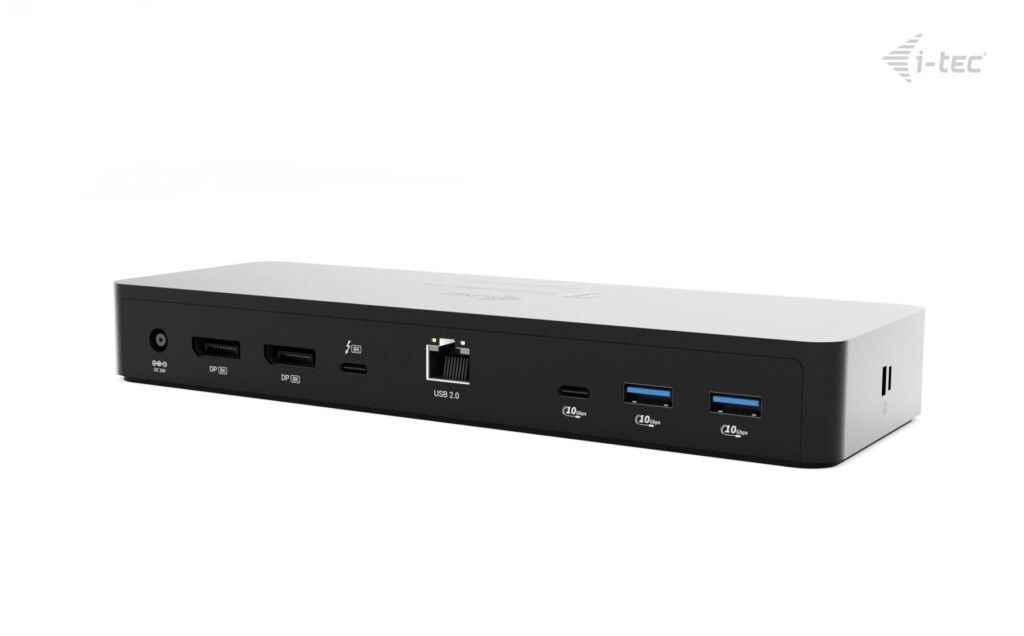 I-TEC Thunderbolt 4 Intelligent Dual Display DS 1x TB4 2x DP 1x GLAN 1x USB-C Gen2 3x USB-A Gen2 1x USB 2.0 1x Audio/Mic PD 90W KL – Image 3