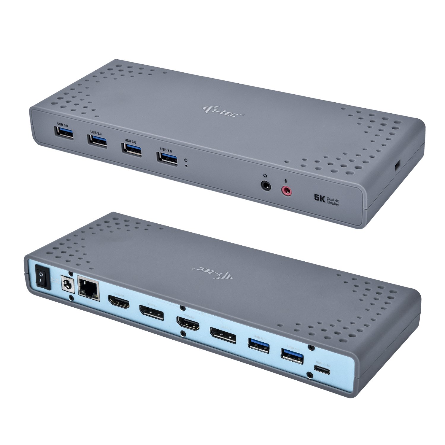 I-TEC USB 3.0/USB-C Dualdock 1x5K 2x4K 60Hz 2xHDMI 2xDP 1xGLAN 6xUSB 3.0 1xAudio/Mic Jack Kensington compatible with TB 3 – Image 2