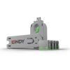 LINDY Clé USB et 4 bloqueurs de ports USB Vert