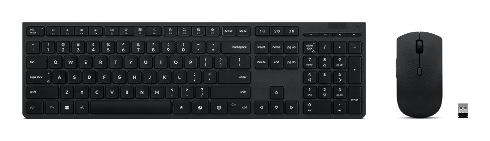 LENOVO Professional Wireless Rechargeable Keyboard and Mouse Combo AI - French