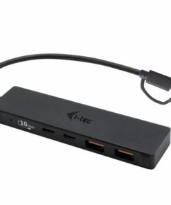 Alternative view of I-TEC USB-C Metal HUB 2xUSB 3.0 2xUSB-C 5Gbps without power adapter ideal for Notebook Ultrabook Tablet PC