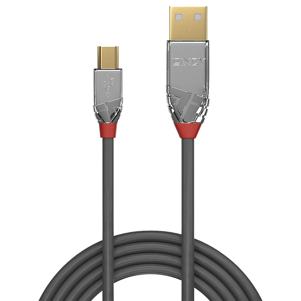 LINDY 1m USB 2.0 Type A/Mini-B Cable Cromo Line 480Mbit/s – Image 2