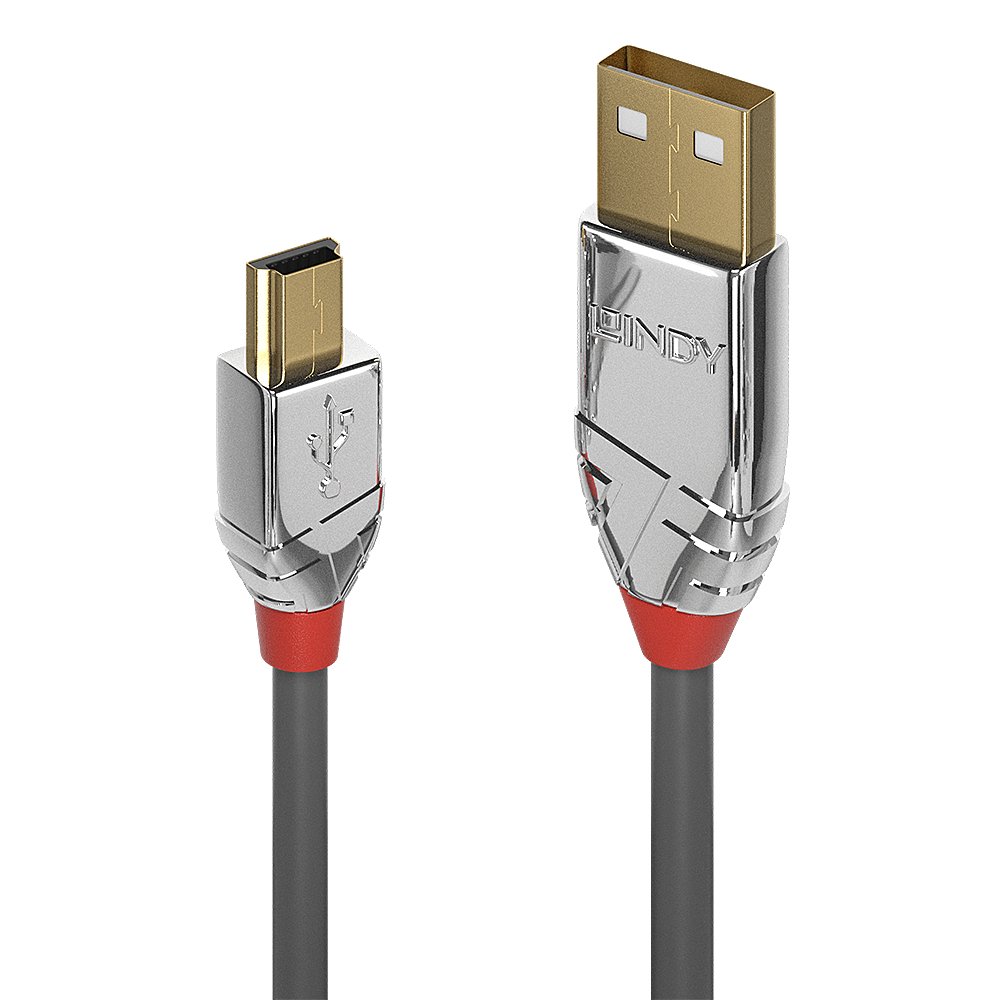 LINDY 1m USB 2.0 Type A/Mini-B Cable Cromo Line 480Mbit/s