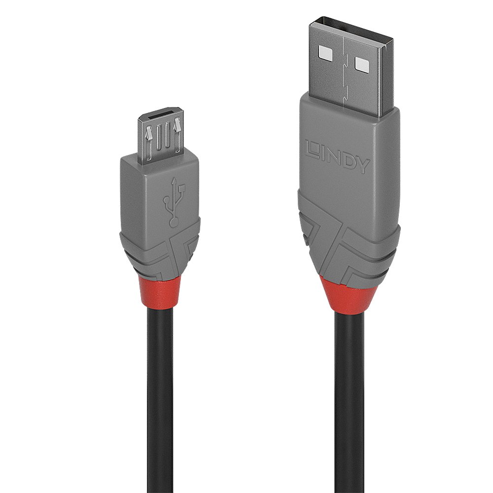 LINDY Câble USB 2.0 type A vers Micro-B Anthra Line 0.2m