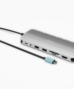 Alternative view of I-TEC USB-C Metal Nano Dock 2x HDMI 1x USB-C Video 1x GLAN 1x Audio/Mic 1xSD/microSD 1x USB 3.2 3x USB-C 3.2 Gen2 2x USB 2.0 PD140W
