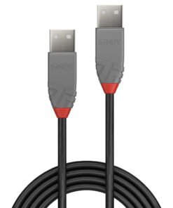 Alternative view of LINDY 0.2m USB 2.0 Type A Cable Anthra Line USB Type A Male to Male