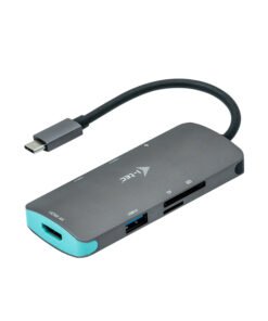 Alternative view of I-TEC USB C Metal Nano Docking Station 1xHDMI 4K 1xSD Cardreader 1xmicroSDCardreader 3xUSB 3.0 Port 1xUSB-C PD sans alimentation