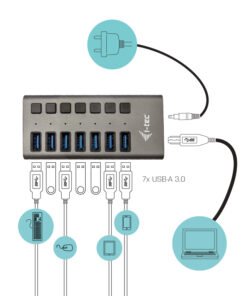 Alternative view of I-TEC USB 3.0 Charging HUB 7port with external power adapter 36W 7xUSB charging port for Tablets Notebooks Ultrabooks PC