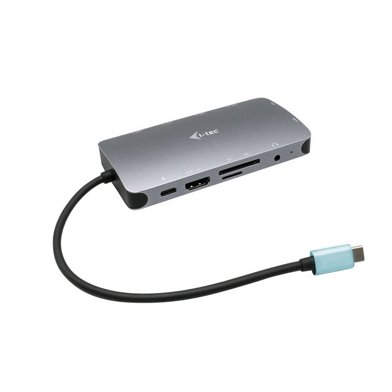 I-TEC USB-C Metal Dock 1xHDMI 1xVGA 1xSD+1xmicroSD Card reader 1xGLAN 1xAudio/Mic 3xUSB 3.1 1xUSB-C Data 1xUSB-C PD + Charger 100W – Image 2