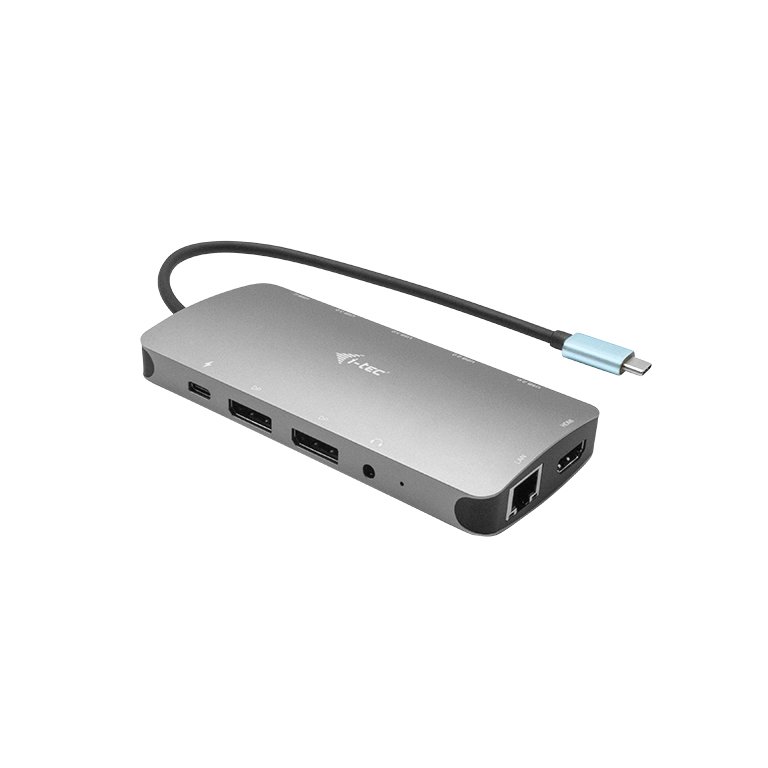 I-TEC USB-C Metal Nano Dock 2xDP 1xHDMI 1xGLAN 1xAudio/Mic 2xUSB 3.1 2xUSB 2.0 1xUSB-C Data 1xUSB-C, sans alimentation fournie – Image 2