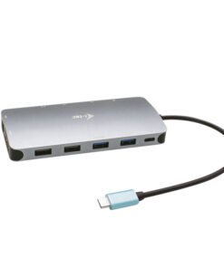 I-TEC USB-C Metal Nano Dock 2xDP 1xHDMI 1xGLAN 1xAudio/Mic 2xUSB 3.1 2xUSB 2.0 1xUSB-C Data 1xUSB-C, sans alimentation fournie