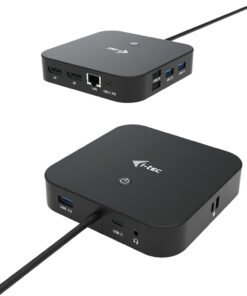 I-TEC USB-C Dual Display MST Docking Station 2xDP 1xGLAN 3xUSB 3.1 2xUSB 2.0 1xUSB-C-Data 1xAudio/Mic Jack 1x100W USB-C PD