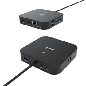I-TEC USB-C Dual Display MST Docking Station 2xDP 1xGLAN 3xUSB 3.1 2xUSB 2.0 1xUSB-C-Data 1xAudio/Mic Jack 1x100W USB-C PD