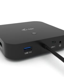 Alternative view of I-TEC USB-C Dual Display MST Docking Station 2xDP 1xGLAN 3xUSB 3.1 2xUSB 2.0 1xUSB-C-Data 1xAudio/Mic Jack 1x100W USB-C PD