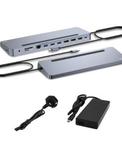 I-TEC USB-C Metal Ergonomic 4K 3x Display Docking Station with PD 100 W + i-tec Universal Charger 100W bundle
