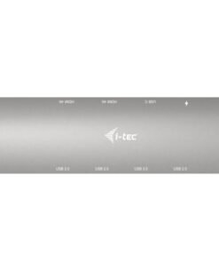 Alternative view of I-TEC USB-C Metal Nano Dock 2x HDMI 1x GLAN 2x USB 3.2 2x USB2.0 1x USB-C 3.2 Gen.1 Data 1x USB-C 100W PD Sans Alimentation