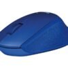 LOGITECH M330 SILENT PLUS Mouse 3 buttons wireless 2.4 GHz USB wireless receiver blue