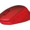 LOGITECH M330 SILENT PLUS Mouse 3 buttons wireless 2.4 GHz USB wireless receiver red