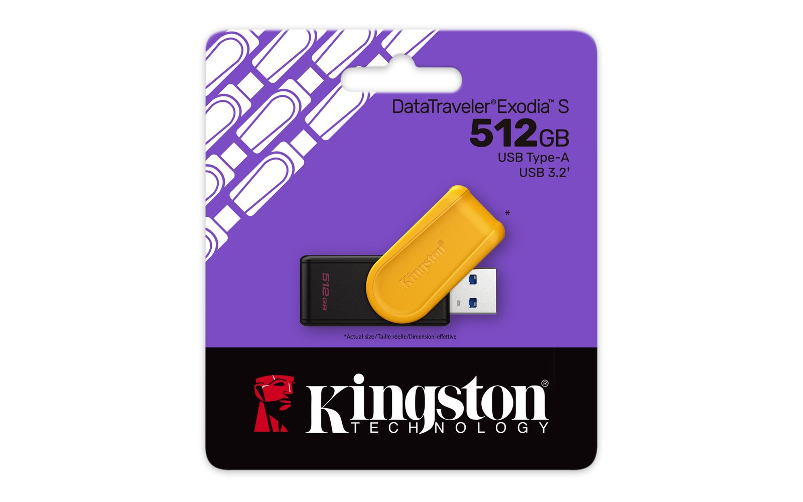 KINGSTON 512Go Portable USB 3.2 Gen 1 DataTraveler Exodia S Black/Yellow – Image 3