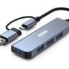 URBAN FACTORY Mining USB-A/C Hub With 4 USB-A 3.0 Ports