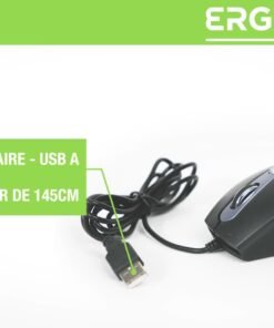 T'NB TNB Office Wired Mouse Black Ultra Comfortable Curved Shape Allowing To Perfectly Fit The Shape Of The Hand Pleasant Grip – Image 3