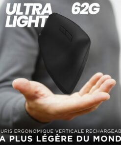 T'NB TNB ERGO - Souris sans fil ergonomique verticale ultra légère Bluetooth + USB-A 2.4 GHz - noir – Image 4