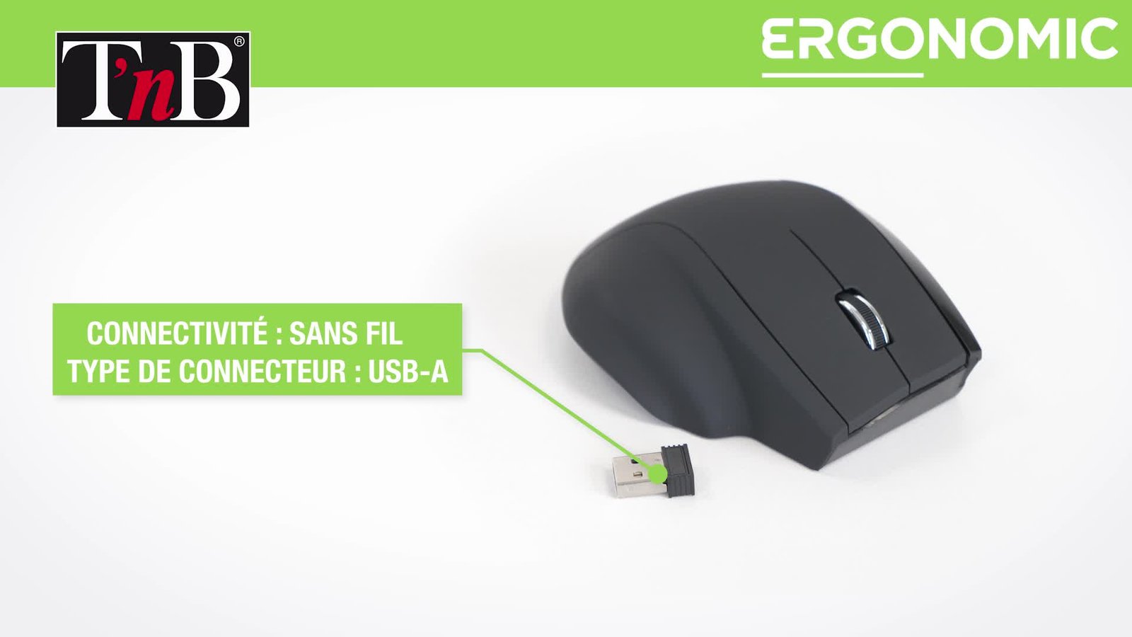 T'NB TNB ERGO Line Ergonomic Wireless Mouse Optimized Design For Comfortable Use