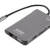 URBAN FACTORY Hubee Plus USB-C Mobile Station RJ45 Gigabit HDMI 4K VGA HD 3xUSB-A 3.1 of 10gbps 100Watts