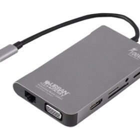 URBAN FACTORY Hubee Plus USB-C Mobile Station RJ45 Gigabit HDMI 4K VGA HD 3xUSB-A 3.1 of 10gbps 100Watts